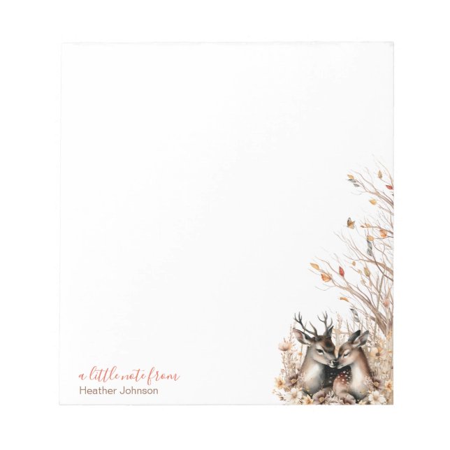 Autumn Rustic Deer Custom Notepad (Front)