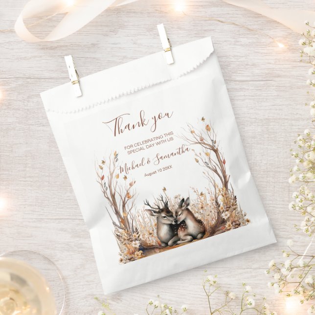 Autumn Rustic Deer Wedding Collection Favour Bags (Clipped)