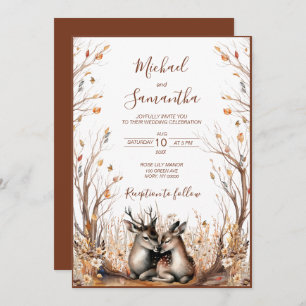 Autumn Rustic Deer Wedding Collection Invitation
