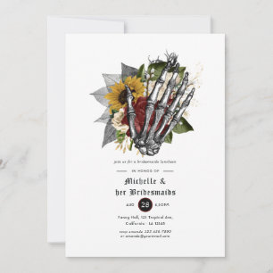 Autumn Rustic Floral Gothic Bridesmaids Luncheon Invitation