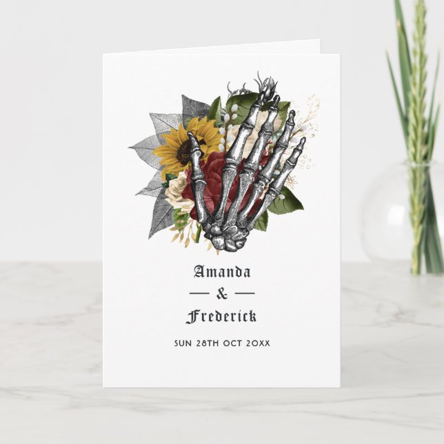 Autumn Rustic Floral Gothic Wedding Programme (Front)