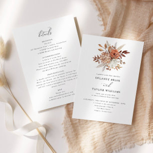 Autumn Rustic Floral One Piece Wedding Invitation