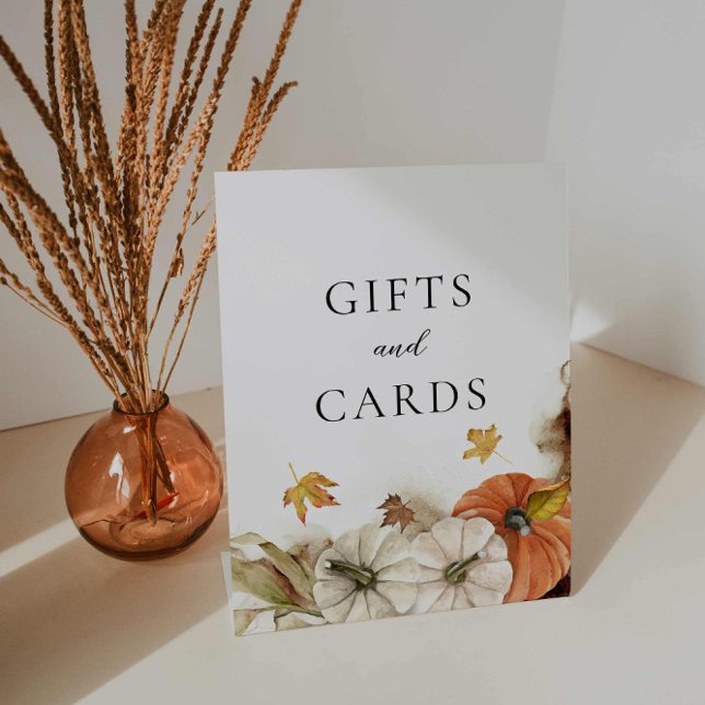 Autumn Rustic Gifts and Cards Wedding Sign (Fall rustic country wedding gifts and cards sign)