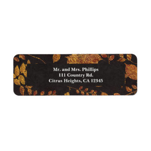 Autumn Rustic Golden Leaves Elegant Wedding