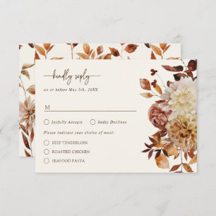 Autumn Rustic Leaves RSVP Card