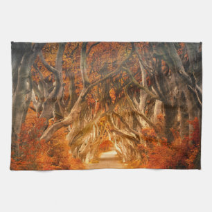 Autumn rustic maple tree forest fall orange brown tea towel
