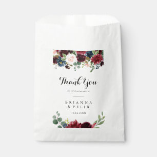 Autumn Rustic Modern Calligraphy Thank You Wedding Favour Bags