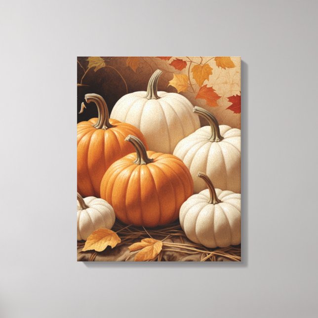 Autumn’s Bounty: A Symphony of Pumpkins Canvas Print (Front)