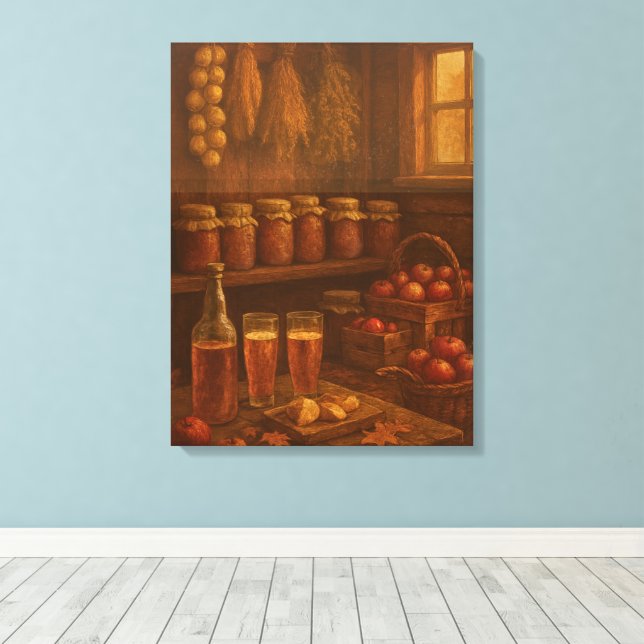 Autumn’s Reward - Golden Harvest Celebration Canvas Print (Insitu(Wood Floor))