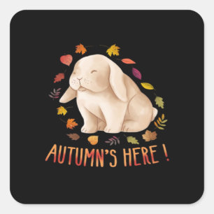 Autumn’s Says Cute Bunny Autumn It’s Fall Y’all Square Sticker