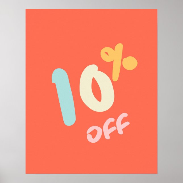 Autumn Sale Sign, Retail Store Signage, 10% Off Poster (Front)