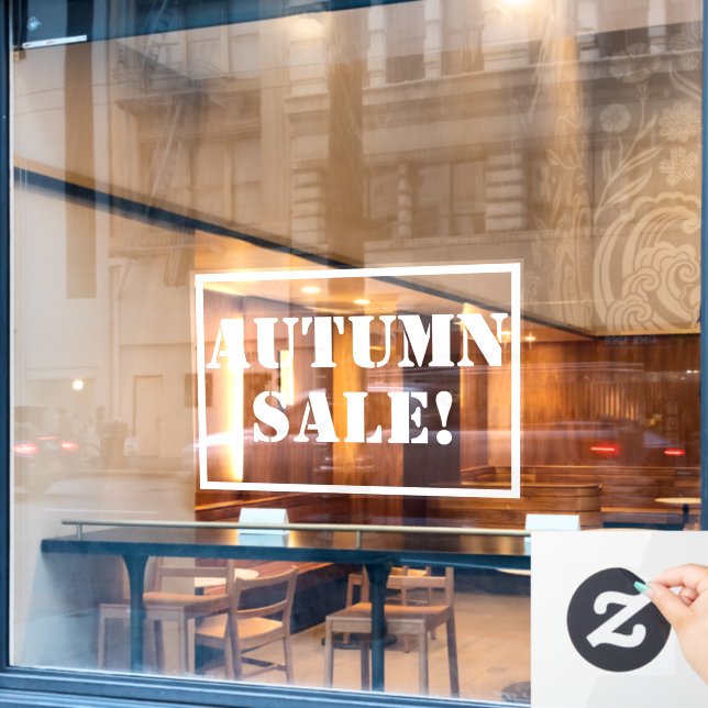 Autumn Sale Sign Window Cling (Cafe Window)