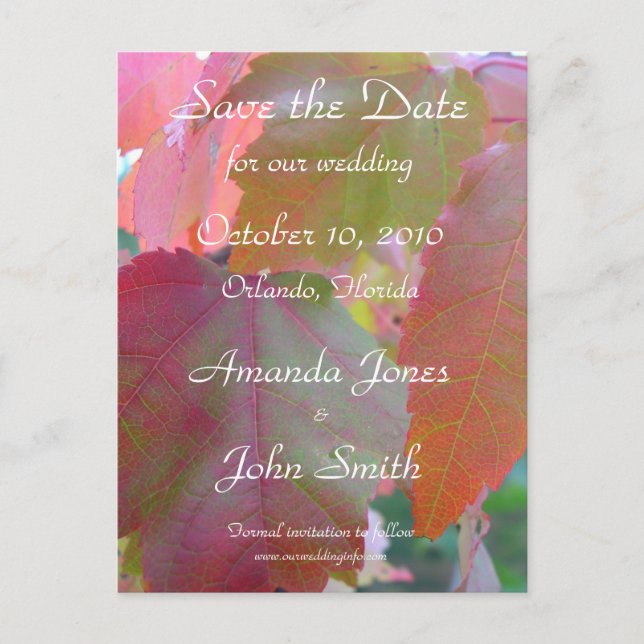 Autumn Save the Date Postcard (Front)