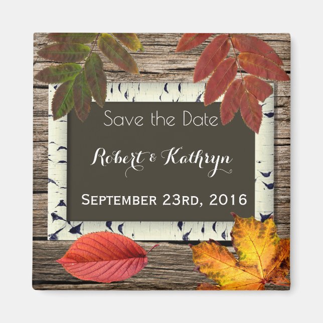 Autumn "Save the Date" Wedding Magnet (Front)