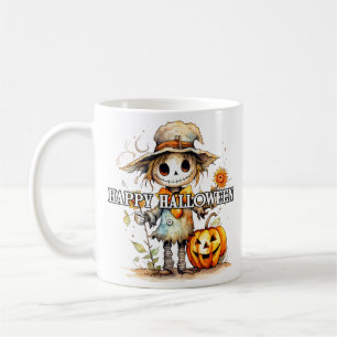 Autumn Scarecrow   Happy Halloween Coffee Mug