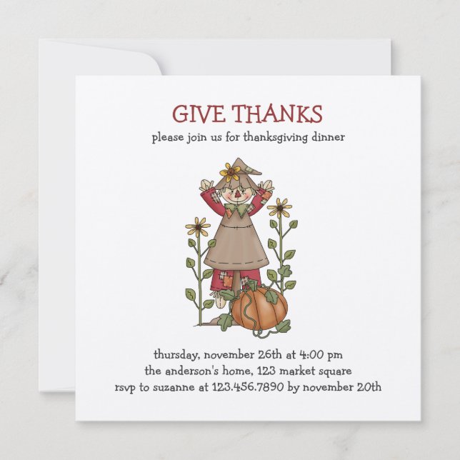 Autumn Scarecrows · Scarecrow Invitation (Front)