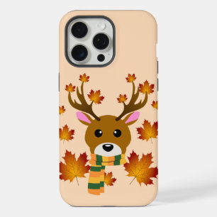 Autumn Scarf Deer Maple Leaves iPhone 15 Pro Max Case