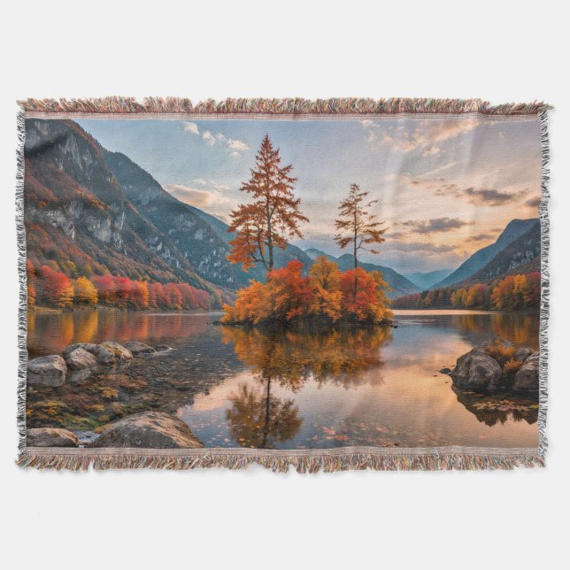 Autumn Scene Throw Blanket (Front)