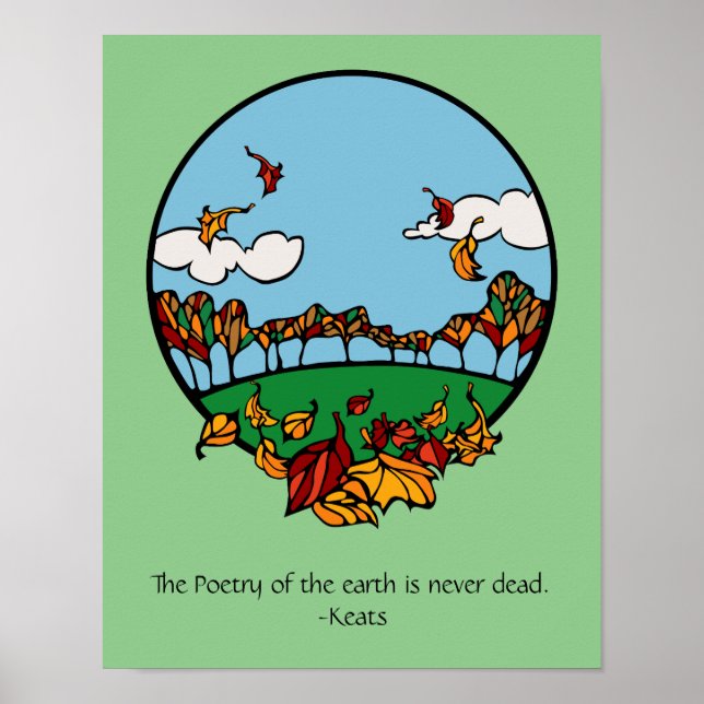Autumn Scene with Quote Poster (Front)