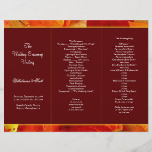 Autumn Scent Burgundy Tri-Fold Program Template