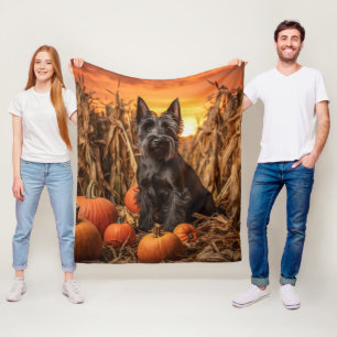 Autumn Scottie Fleece Blanket