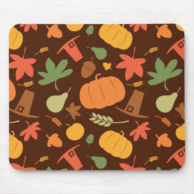 Autumn seamless background, Thanksgiving day. Mouse Mat (Front)
