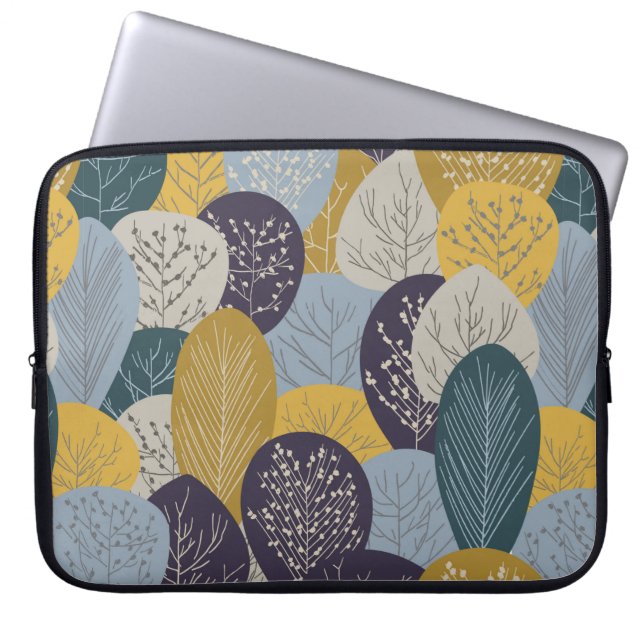Autumn seamless pattern, abstract vintage backgrou laptop sleeve (Front)