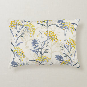 Autumn seamless pattern vintage with yellow berrie decorative cushion
