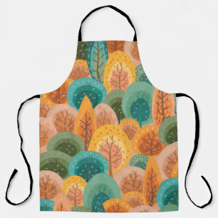 Autumn seamless pattern with abstract flat handdra apron