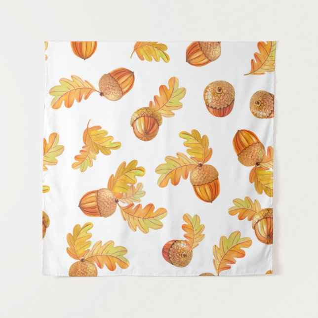 autumn seamless pattern with colorful oak leaves a tapestry (Front)