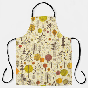 Autumn. Seamless pattern with forest, autumn backg Apron