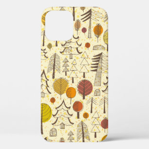 Autumn. Seamless pattern with forest, autumn backg iPhone 12 Case