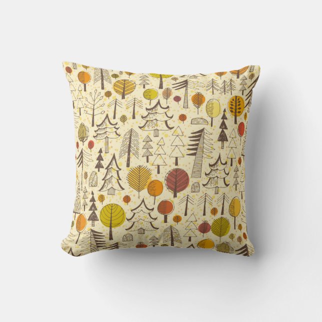 Autumn. Seamless pattern with forest, autumn backg Cushion (Front)
