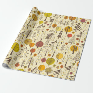 Autumn. Seamless pattern with forest, autumn backg Wrapping Paper