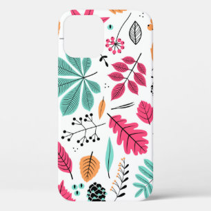 Autumn seamless pattern with leaf, autumn leaf bac iPhone 12 case