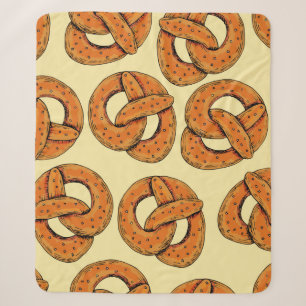 Autumn seamless pattern with pretzels,octoberfest sherpa blanket