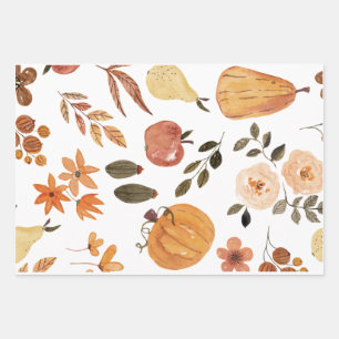 Autumn Seamless Pattern Wrapping Paper Sheet