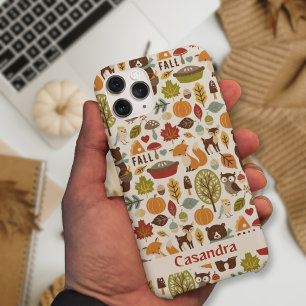 Autumn season Animal Woodland pattern custom iPhone 15 Pro Case