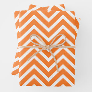 Autumn Season Chevron Pattern Wrapping Paper Sheet