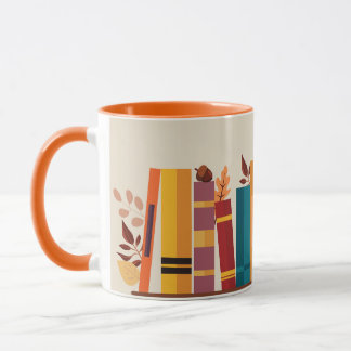 Autumn season cozy book stack Taza Mug