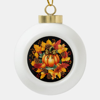 autumn season fall seasons pumpkin day holiday ceramic ball christmas ornament