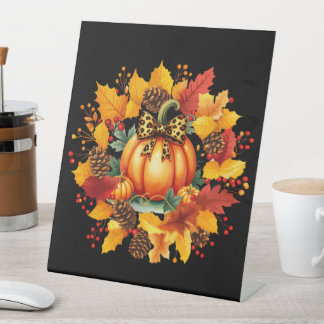 autumn season fall seasons pumpkin day holiday pedestal sign