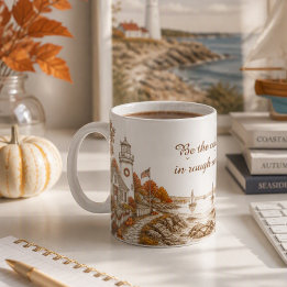 Autumn Season Lighthouse Nautical Coastal Coffee Mug