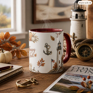 Autumn Season Lighthouse Nautical Coastal Mug