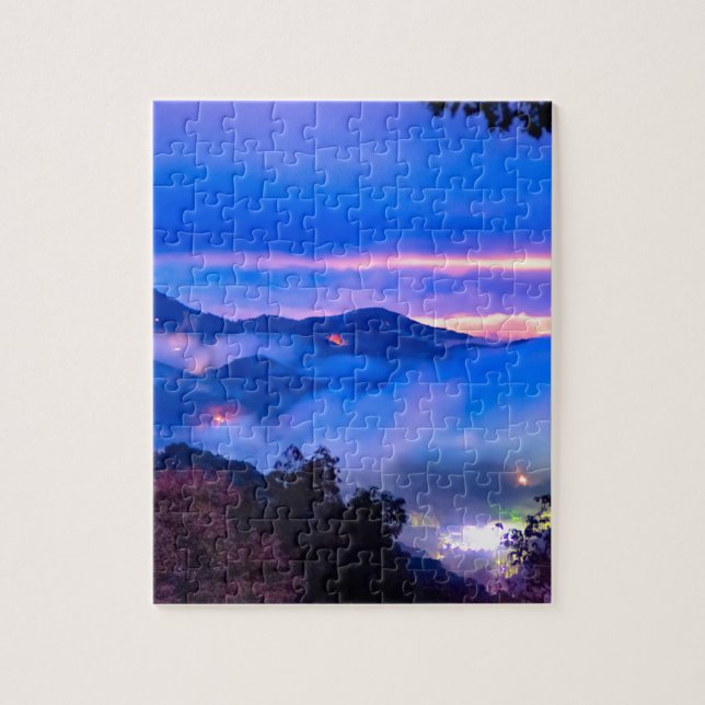 autumn season morning on blue ridge parkway mounta jigsaw puzzle (Vertical)