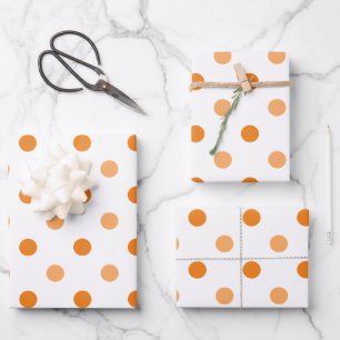 Autumn Season Polka Dot Pattern  Wrapping Paper Sheet