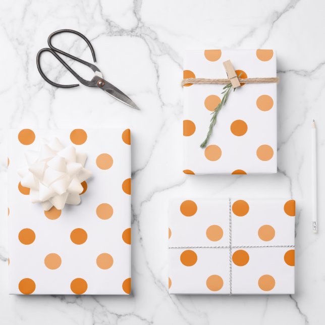 Autumn Season Polka Dot Pattern  Wrapping Paper Sheet (Front)