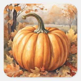 Autumn Season Pumpkin Theme  Square Sticker