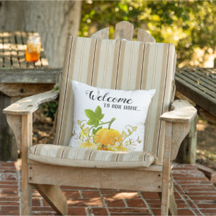 Autumn Season Pumpkins / Welcome to our Home  Cushion