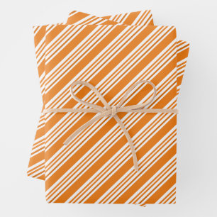 Autumn Season Stripe Pattern  Wrapping Paper Sheet